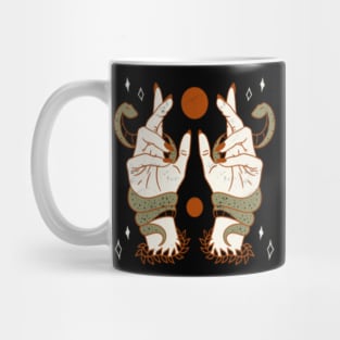 mystic hands surrounded by snakes Mug